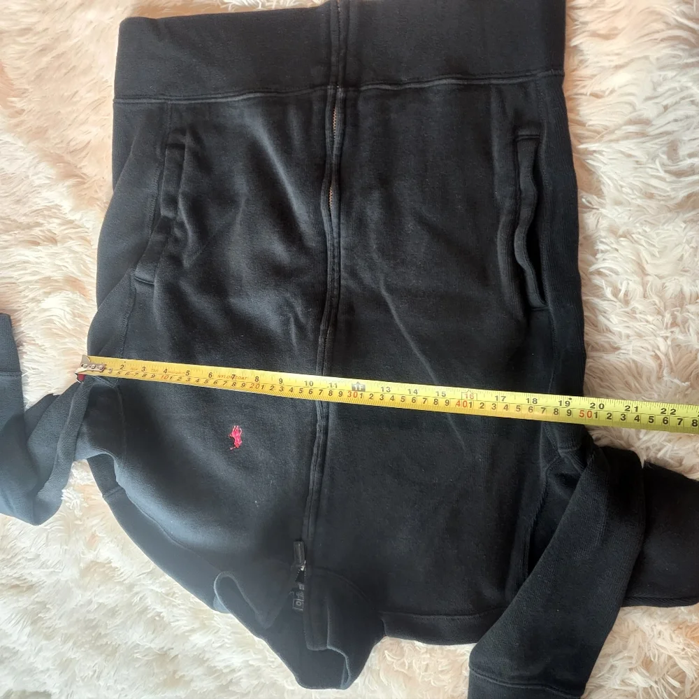 Black Zip-Up Jacket with Red Logo
